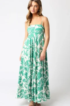 Waitlist 5/5 ♥ Kenzie Sleeveless Floral Print Maxi Dress Green