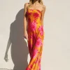Waitlist 5/20 ♥ Stella Sleeveless Floral Print Maxi Dress Orange
