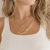 Wanda Layered Chain Link Necklace Gold