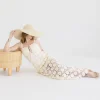 Wilder Sleeveless Crochet Floral Lace Maxi Dress Natural